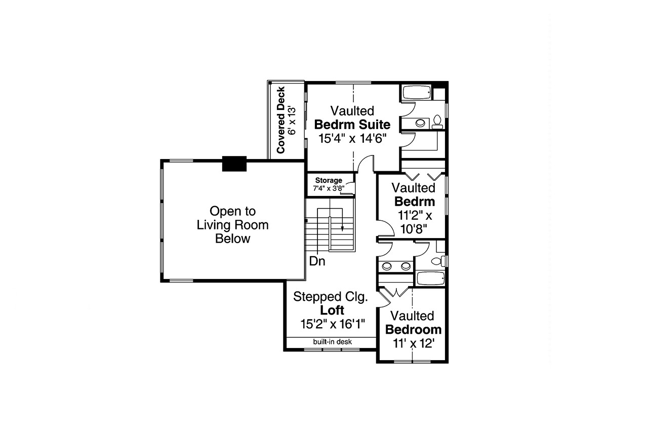 Secondary Image - Lodge Style House Plan - Echo Hollow 68543 - 2nd Floor Plan