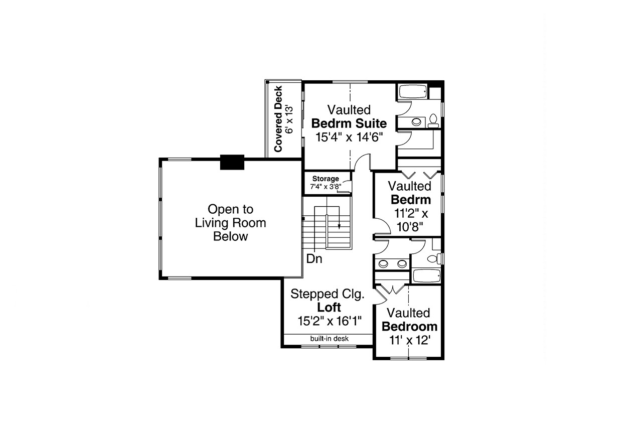 Secondary Image - Lodge Style House Plan - Echo Hollow 68543 - 2nd Floor Plan