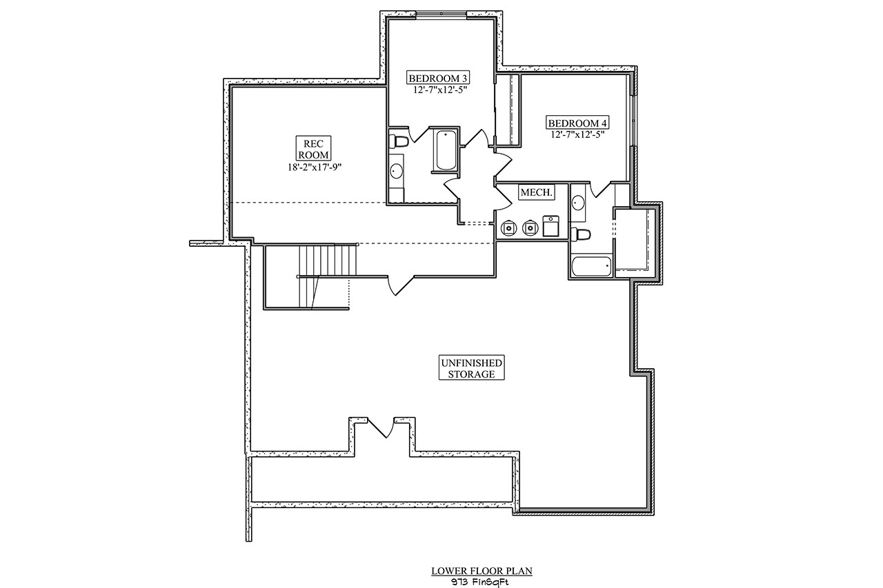 Ranch House Plan - Spicewood Trail III 68619 - Basement Floor Plan