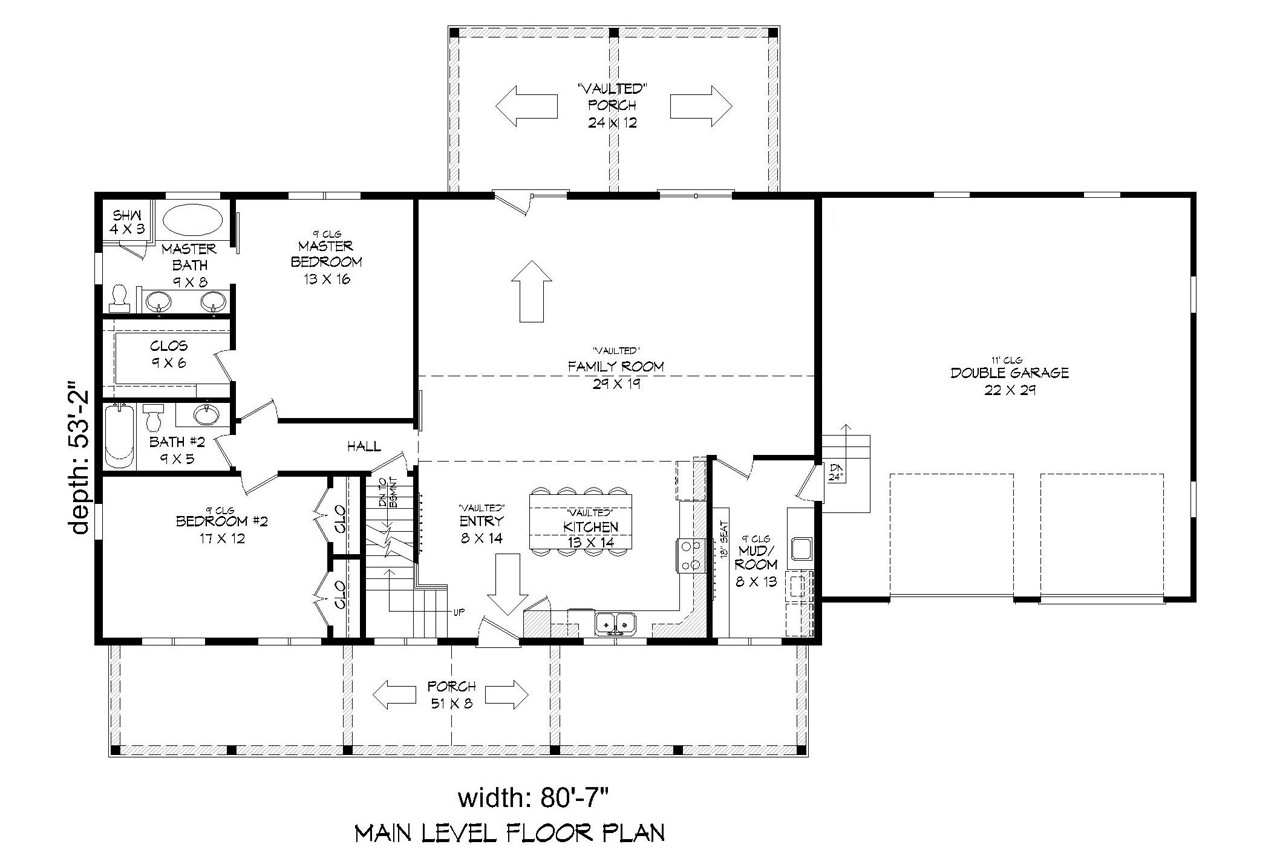 Ranch House Plan - Louisa Point 69208 - 1st Floor Plan