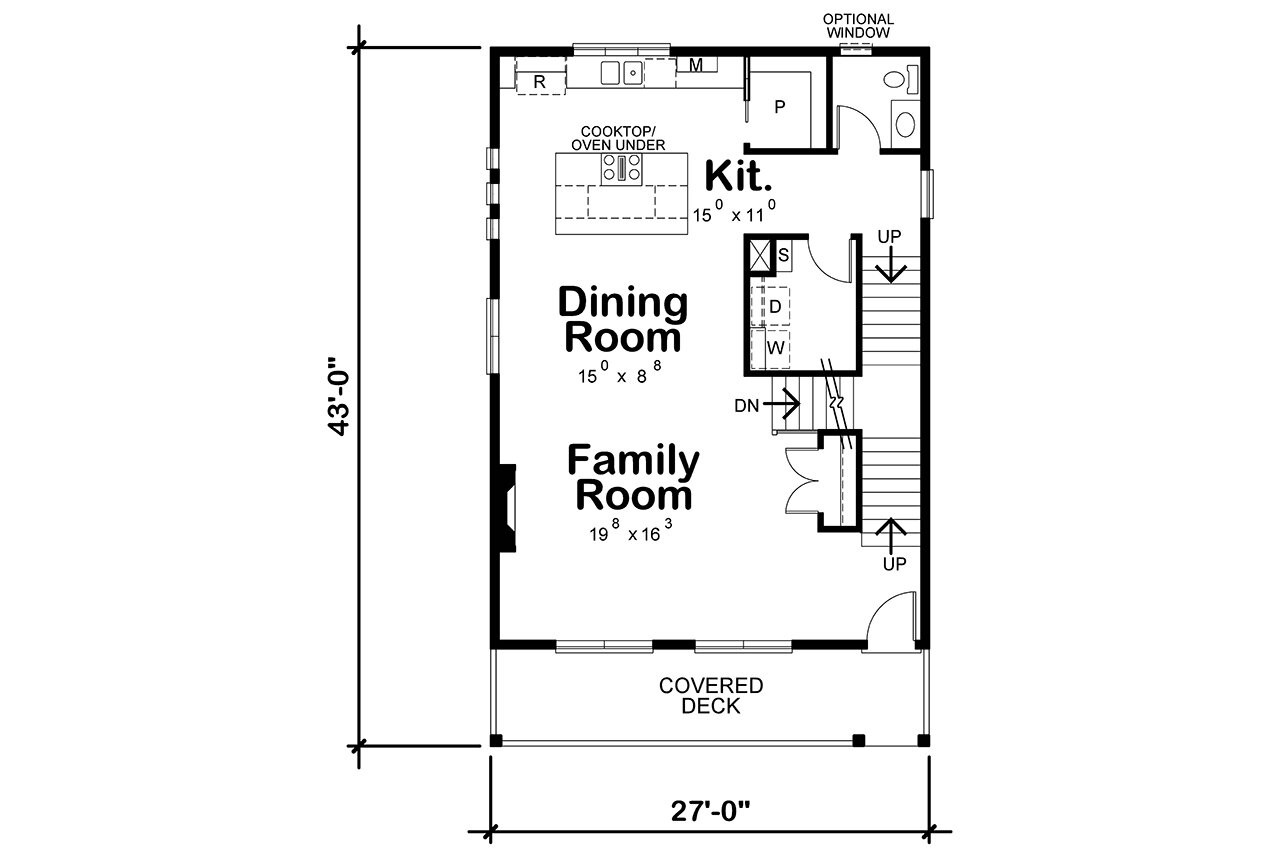 Contemporary House Plan - Wendling Park 69426 - 1st Floor Plan