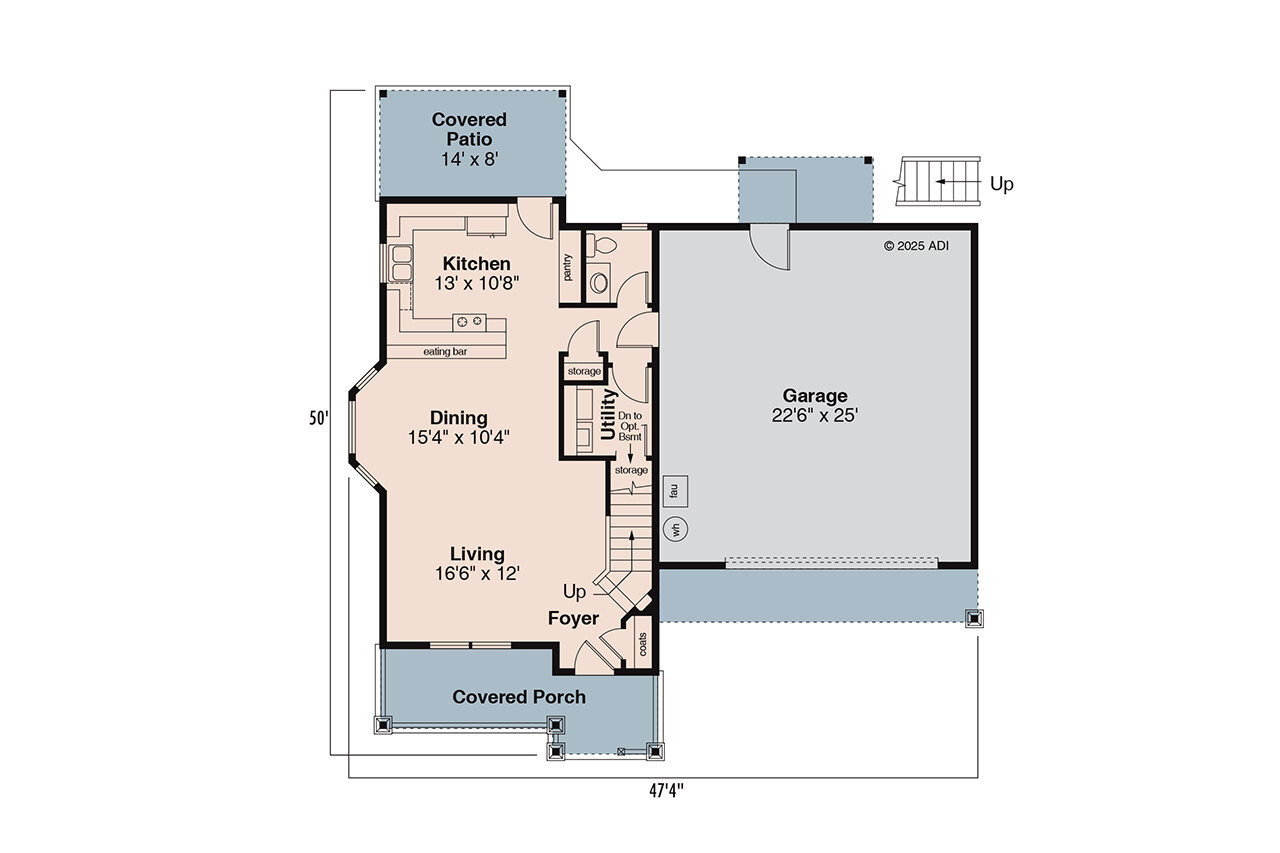 Craftsman House Plan - Mallory 69617 - 1st Floor Plan