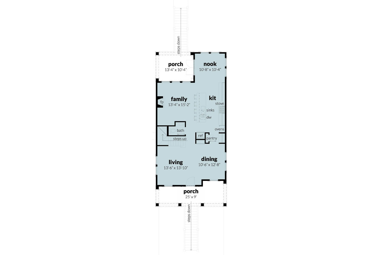 Bungalow House Plan - Beach Grass 69633 - 1st Floor Plan