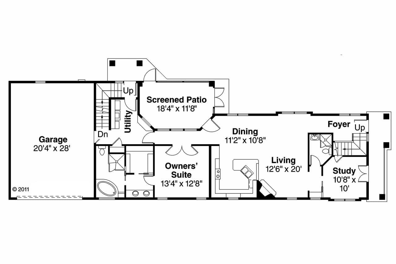 Contemporary House Plan - Goldenheart 69835 - 1st Floor Plan