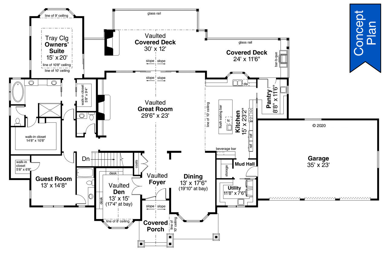 Craftsman House Plan - Clear Creek 69899 - 1st Floor Plan