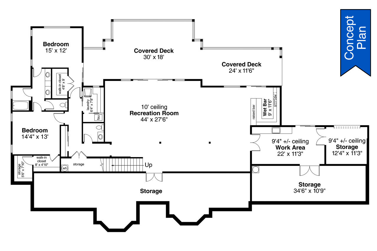 Craftsman House Plan - Clear Creek 69899 - Basement Floor Plan