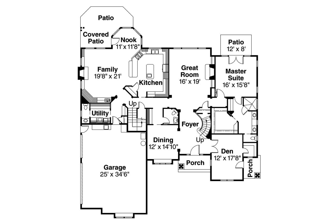 Classic House Plan - Bellingham 70051 - 1st Floor Plan