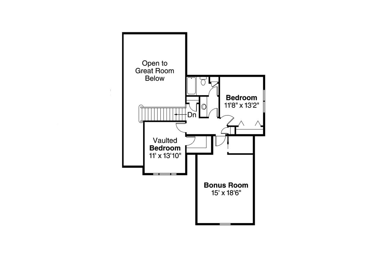 Secondary Image - Country House Plan - Whitehaven 70055 - 2nd Floor Plan