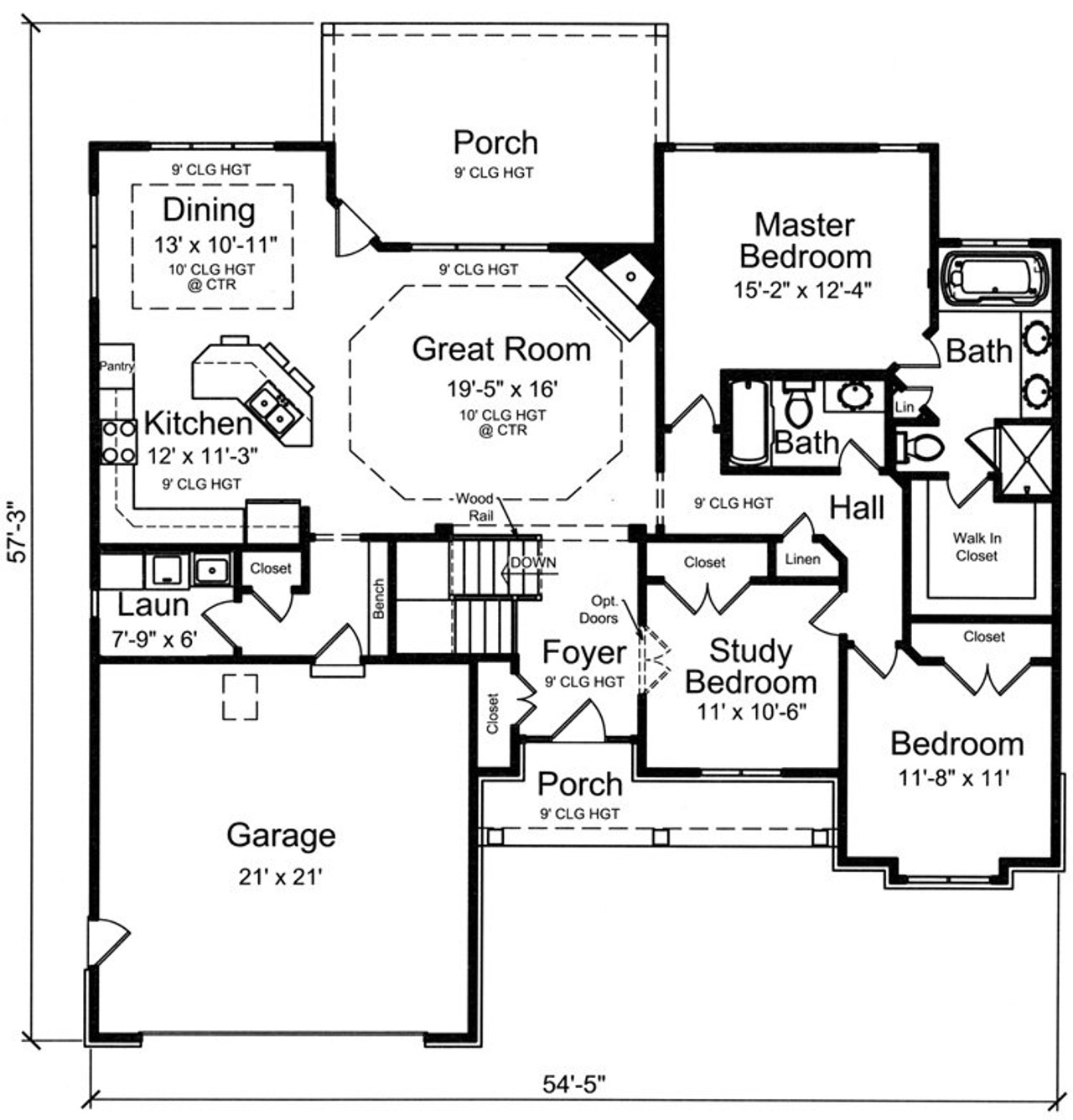 Country House Plan - Hamilton 70153 - 1st Floor Plan