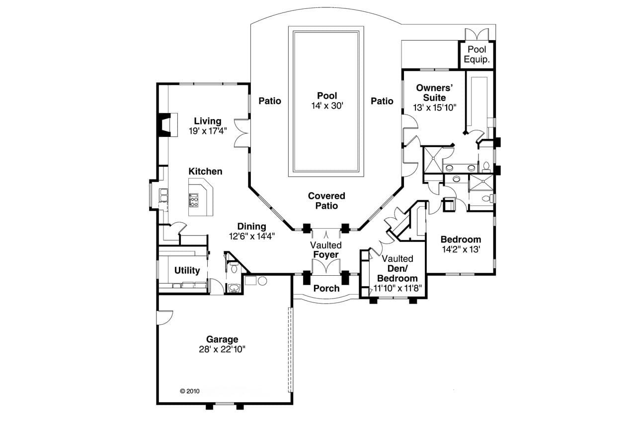 Mediterranean House Plan - Jacobsen 70169 - 1st Floor Plan