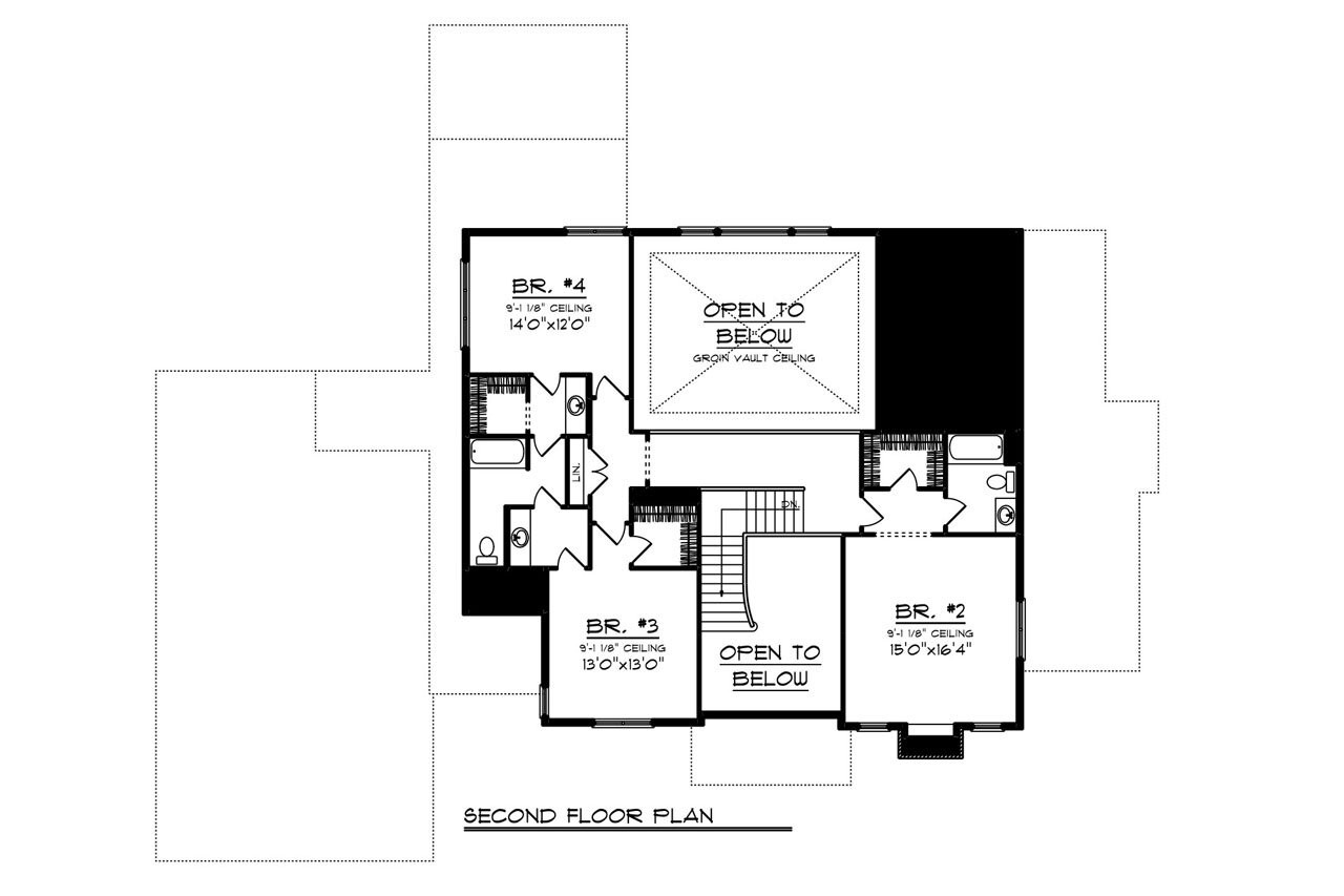 Tudor House Plan - 70240 - 2nd Floor Plan