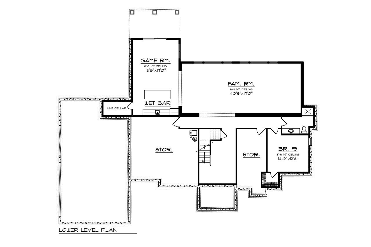 Tudor House Plan - 70240 - Basement Floor Plan