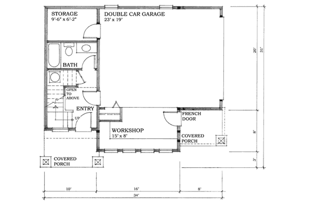 Craftsman House Plan - Seakyte 70329 - 1st Floor Plan