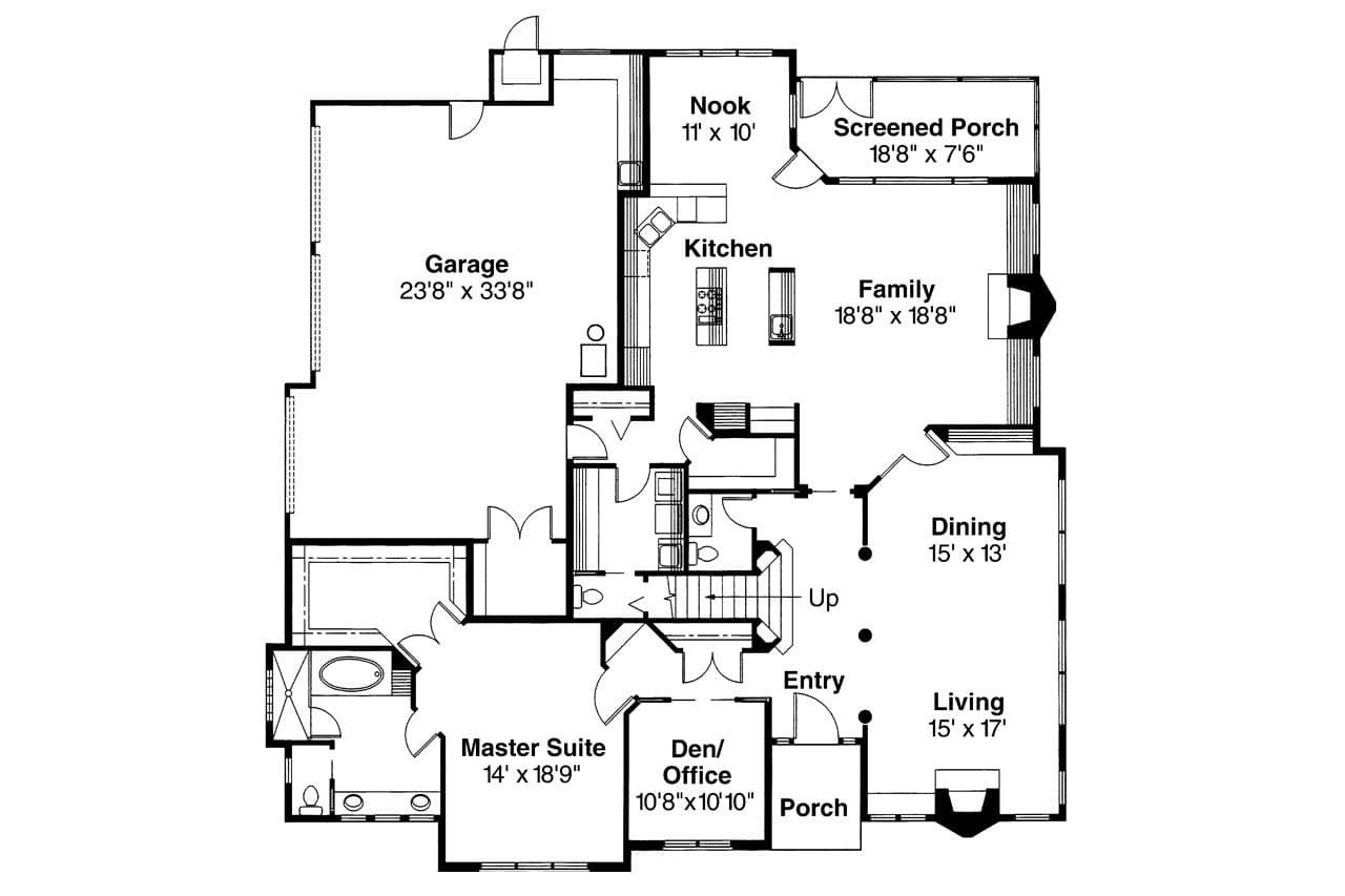 Mediterranean House Plan - Deveroux 70723 - 1st Floor Plan