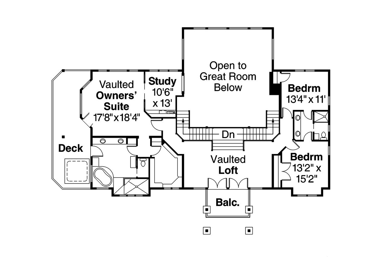 Secondary Image - European House Plan - Brynwood 70997 - 2nd Floor Plan