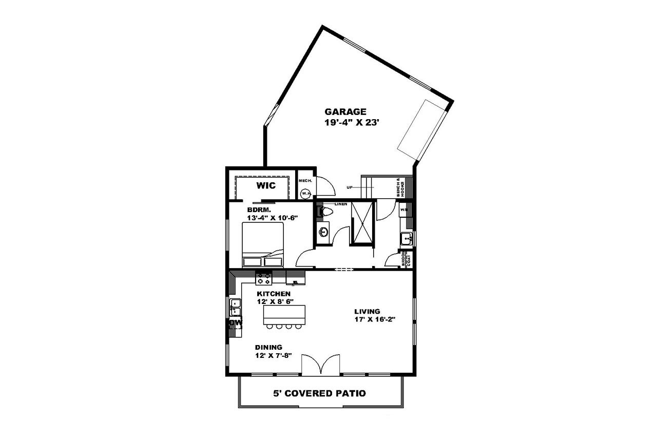 Cottage House Plan - 71242 - 1st Floor Plan