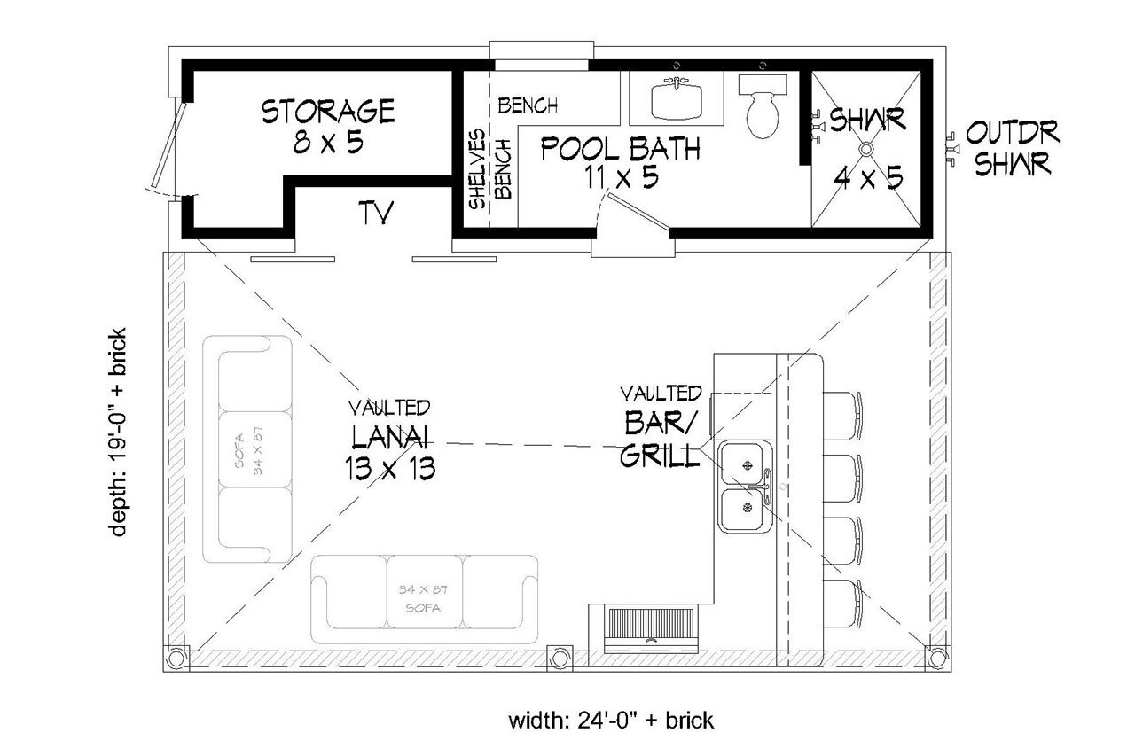 Traditional House Plan - 71498 - 1st Floor Plan
