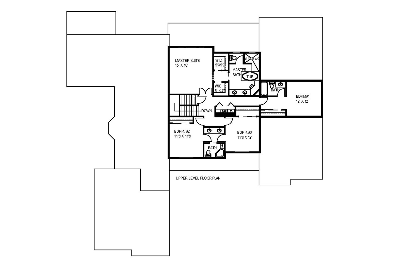 Secondary Image - Craftsman House Plan - 71587 - 2nd Floor Plan