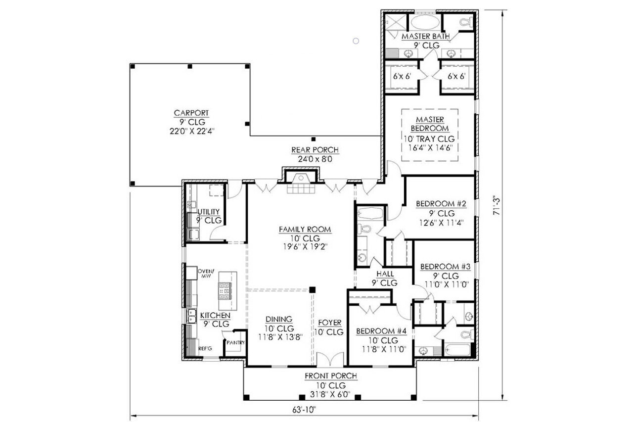 European House Plan - Fir 71616 - 1st Floor Plan