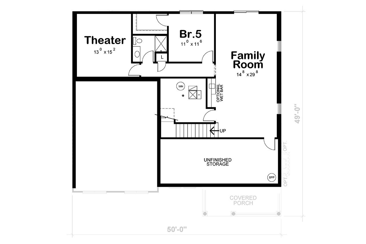 Traditional House Plan - Ambroz FB 71663 - Basement Floor Plan
