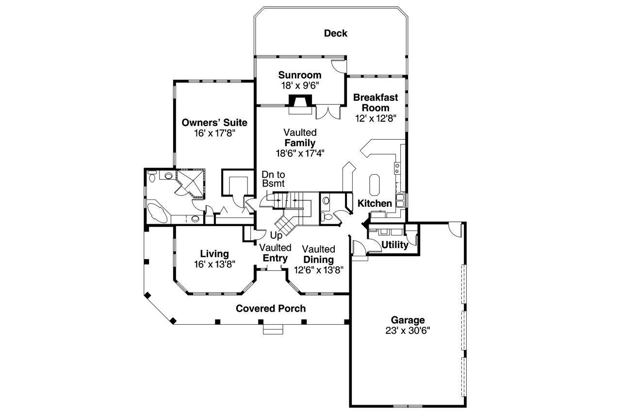 Southwest House Plan - Artesia 71710 - 1st Floor Plan