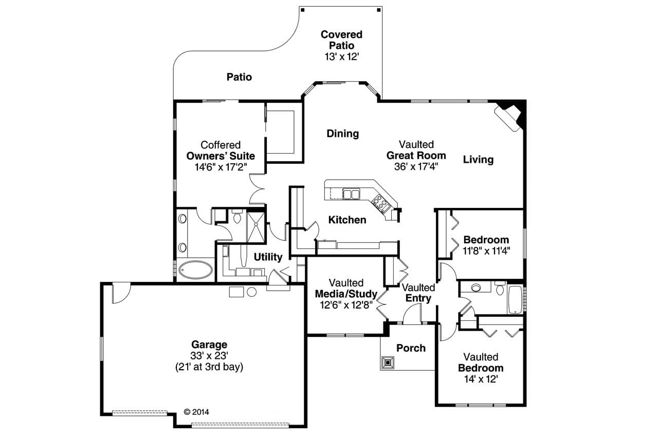 Ranch House Plan - Chadbryne 71826 - 1st Floor Plan