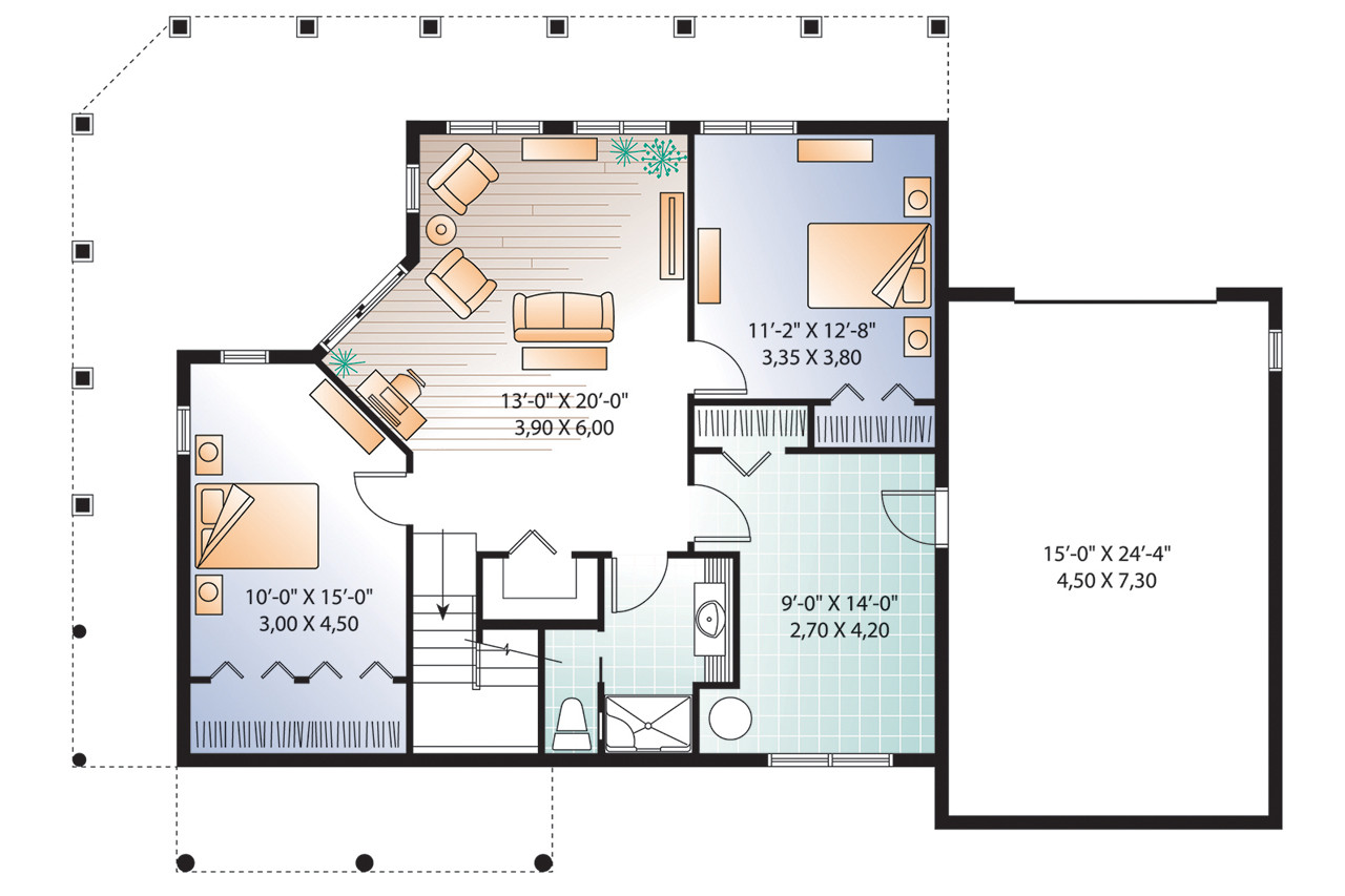 Secondary Image - Cottage House Plan - The Trail Seeker 4 72295 - Basement Floor Plan
