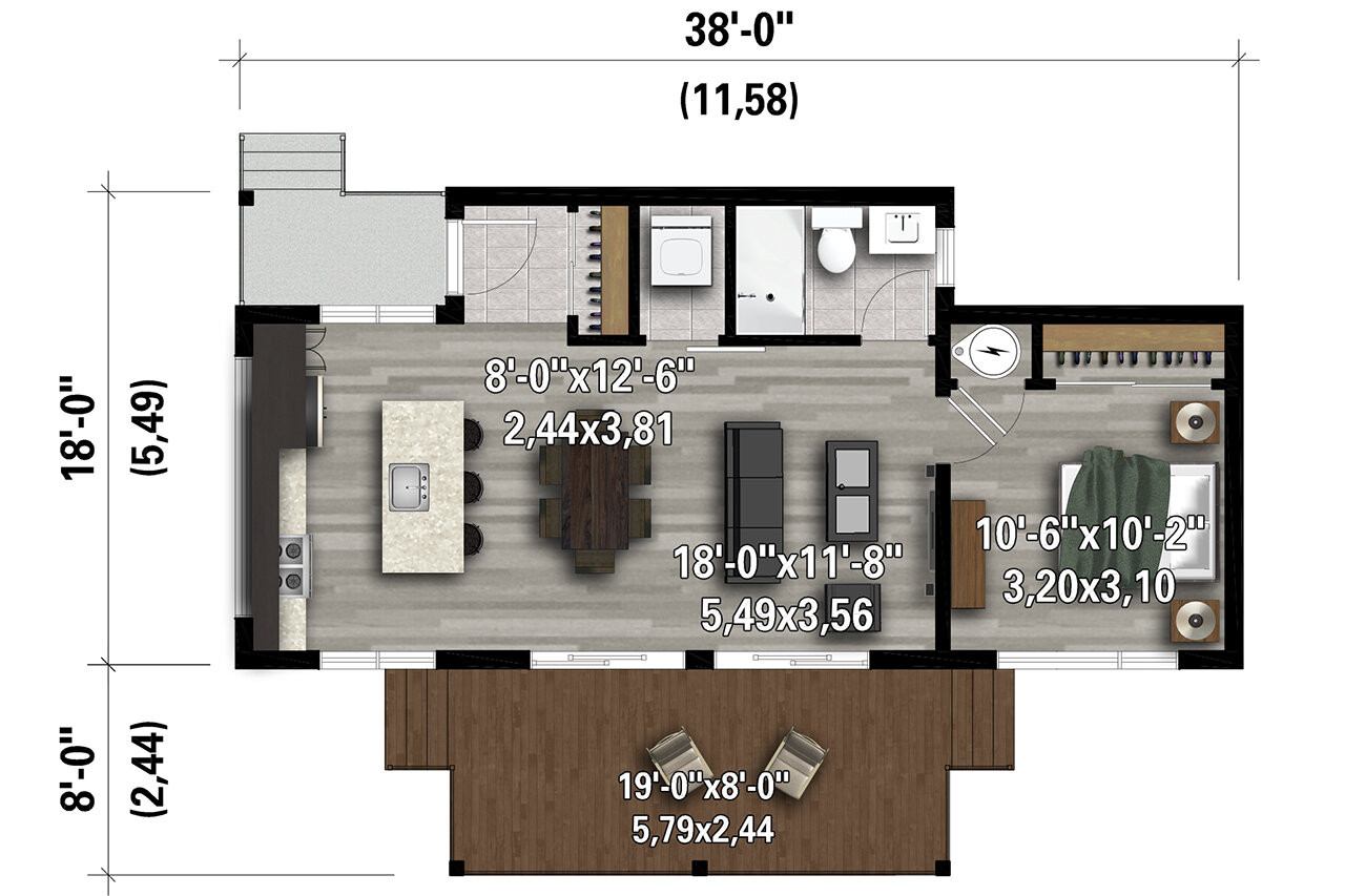 Contemporary House Plan - 72363 - 1st Floor Plan