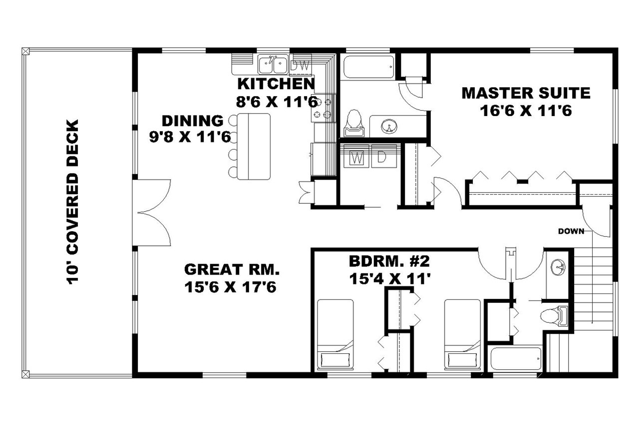 Craftsman House Plan - 72622 - 1st Floor Plan