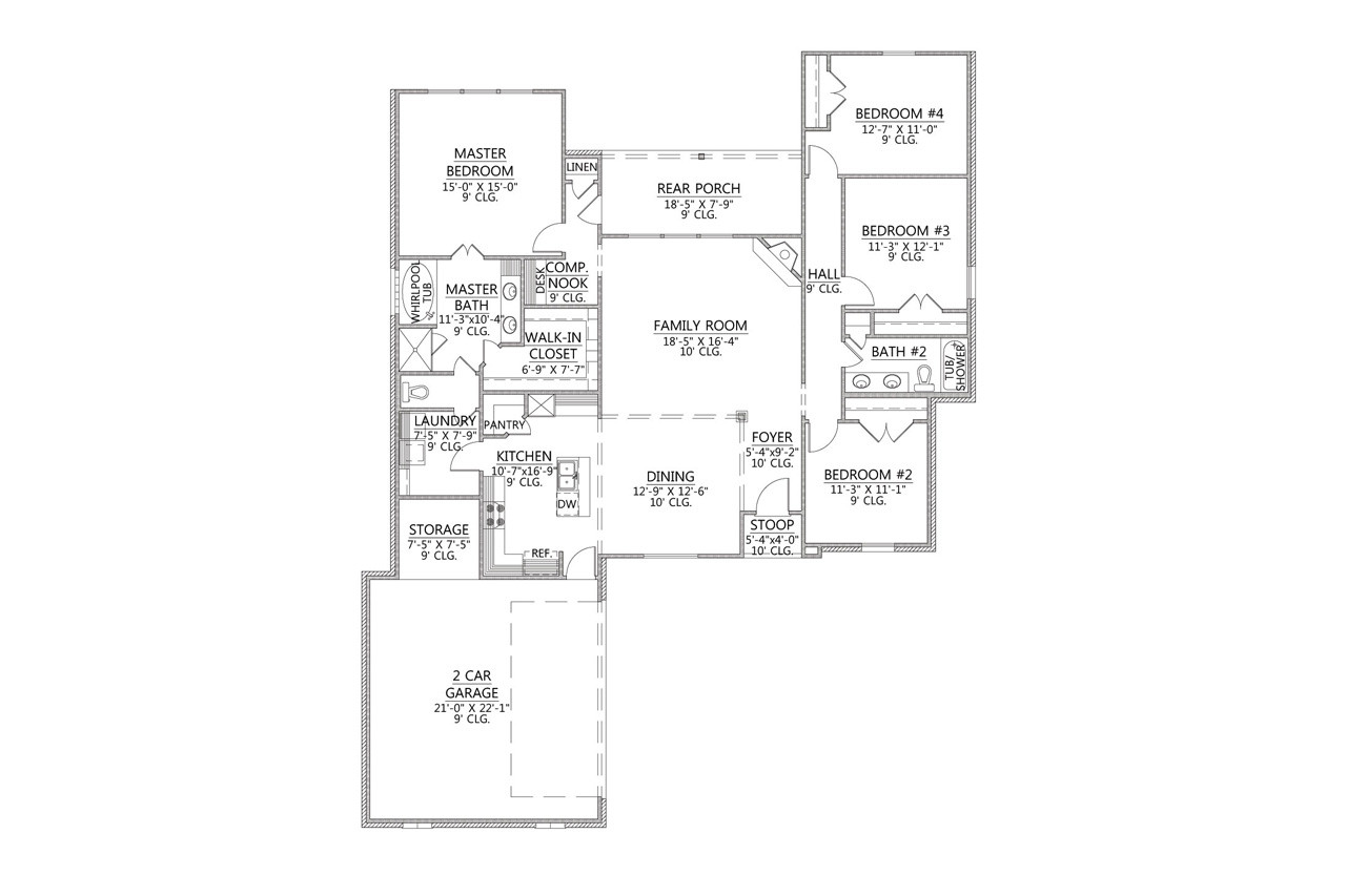 European House Plan - Lafitte 72663 - 1st Floor Plan