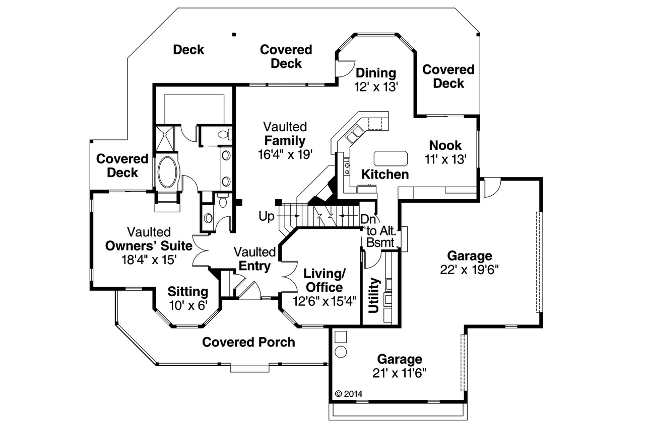 Country House Plan - Heartwood 72670 - 1st Floor Plan