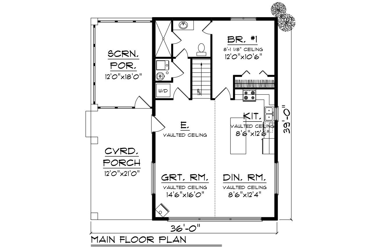 Craftsman House Plan - 72765 - 1st Floor Plan