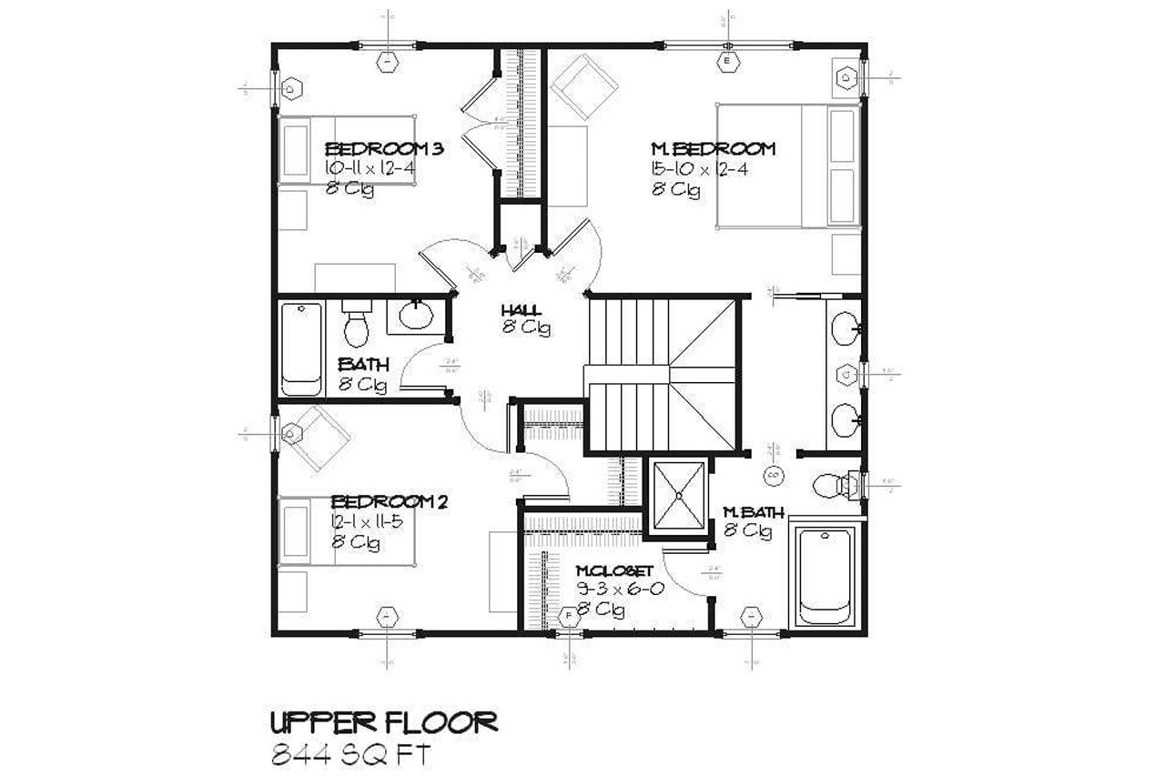 Secondary Image - Traditional House Plan - Persimmon 73239 - 2nd Floor Plan