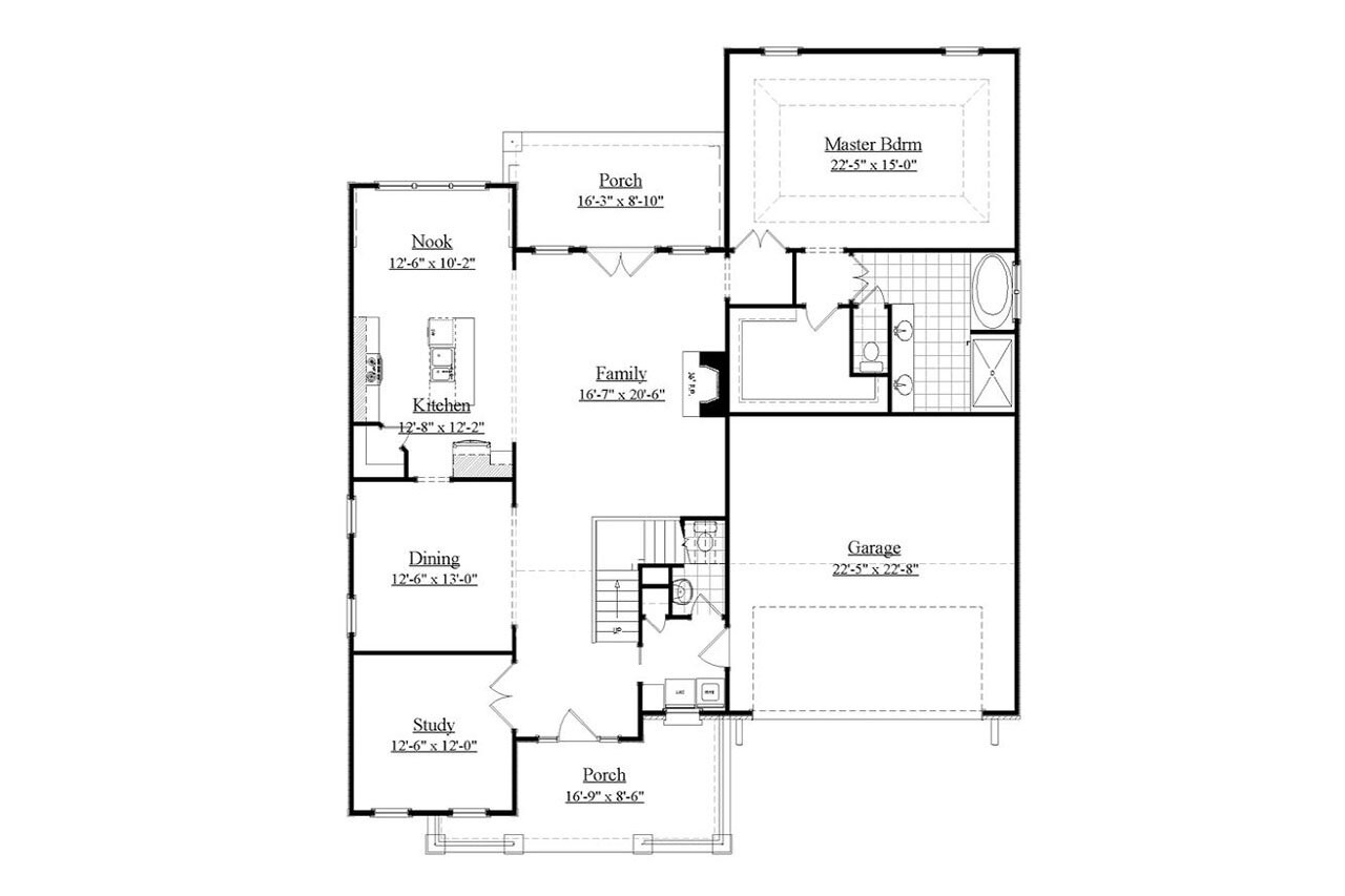 Farmhouse House Plan - Highfield 73245 - 1st Floor Plan