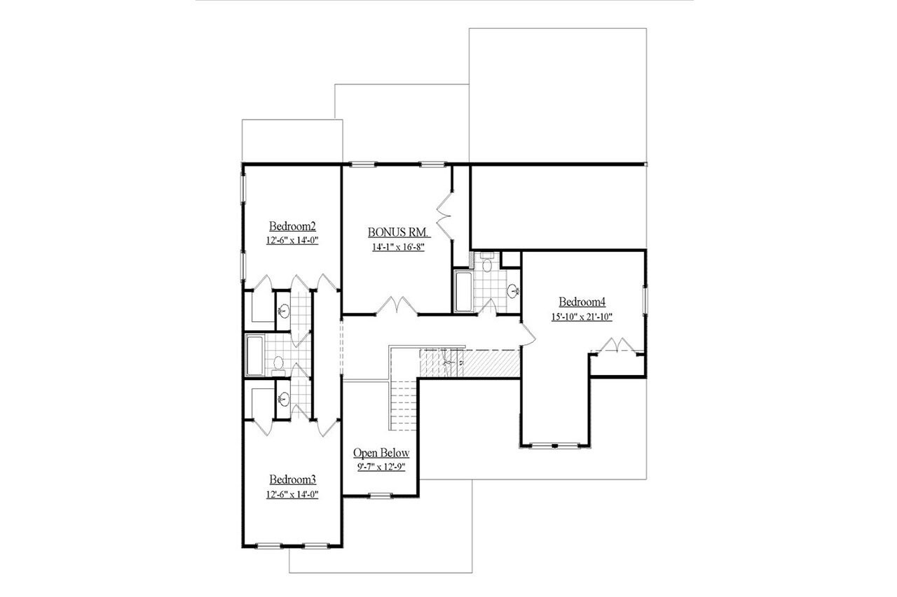 Secondary Image - Farmhouse House Plan - Highfield 73245 - 2nd Floor Plan