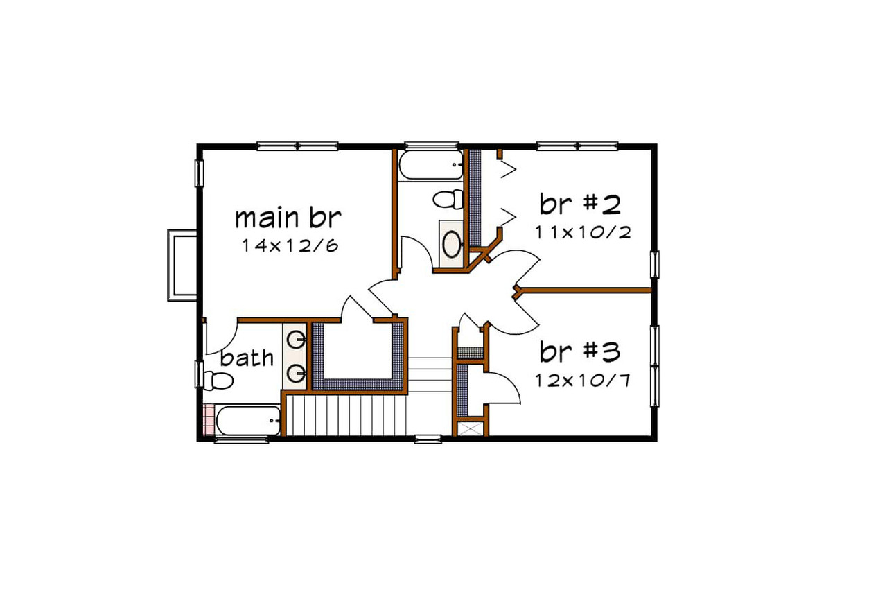 Modern House Plan - 73480 - 2nd Floor Plan
