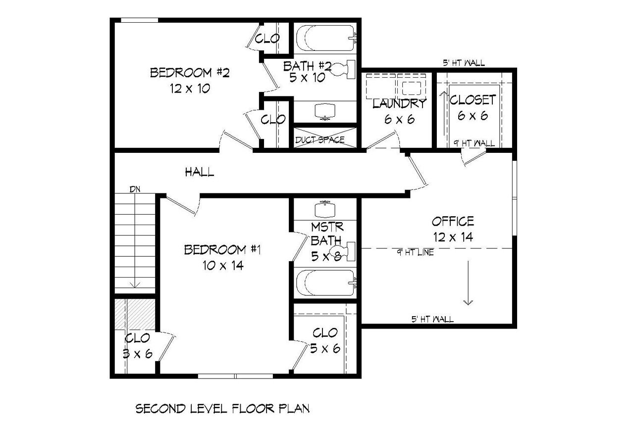 Secondary Image - Traditional House Plan - 73638 - 2nd Floor Plan