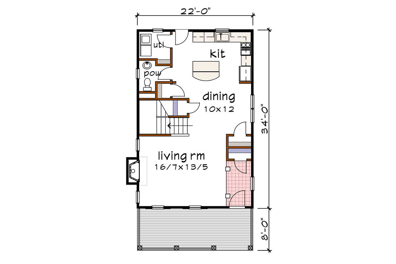 Craftsman House Plan - 73686 - 1st Floor Plan