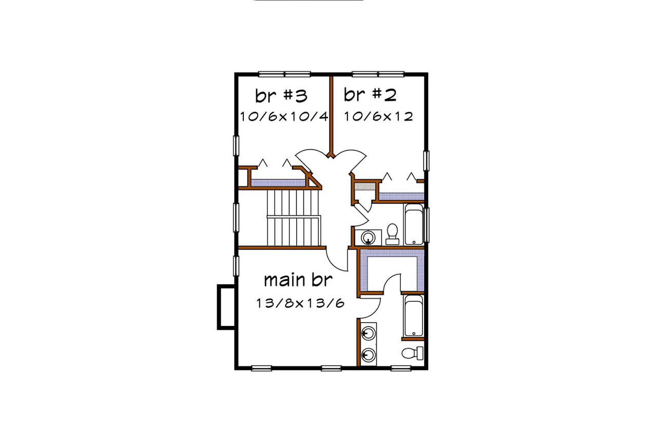 Craftsman House Plan - 73686 - 2nd Floor Plan