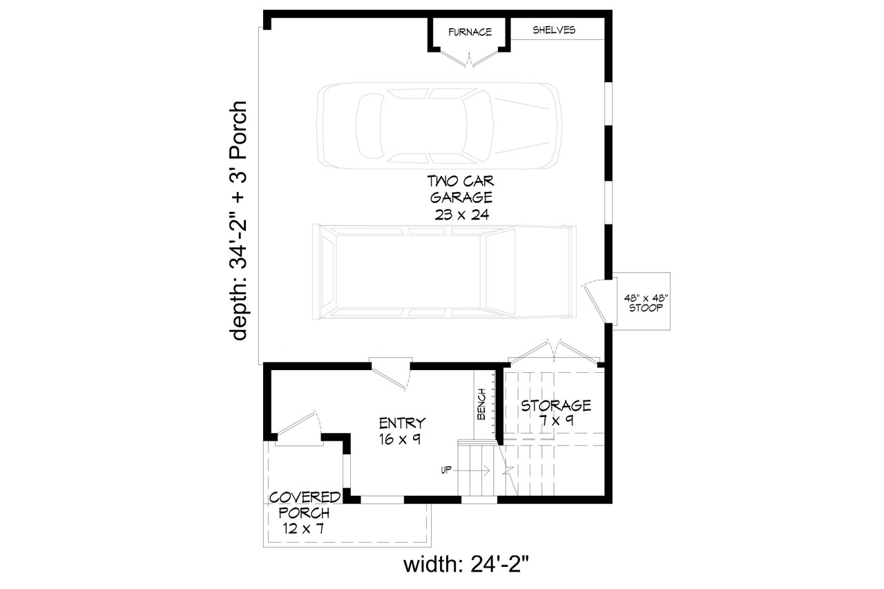 Contemporary House Plan - Stones River 1.5 73810 - 1st Floor Plan