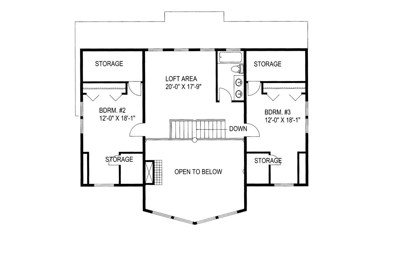 Craftsman House Plan - 73898 - 2nd Floor Plan