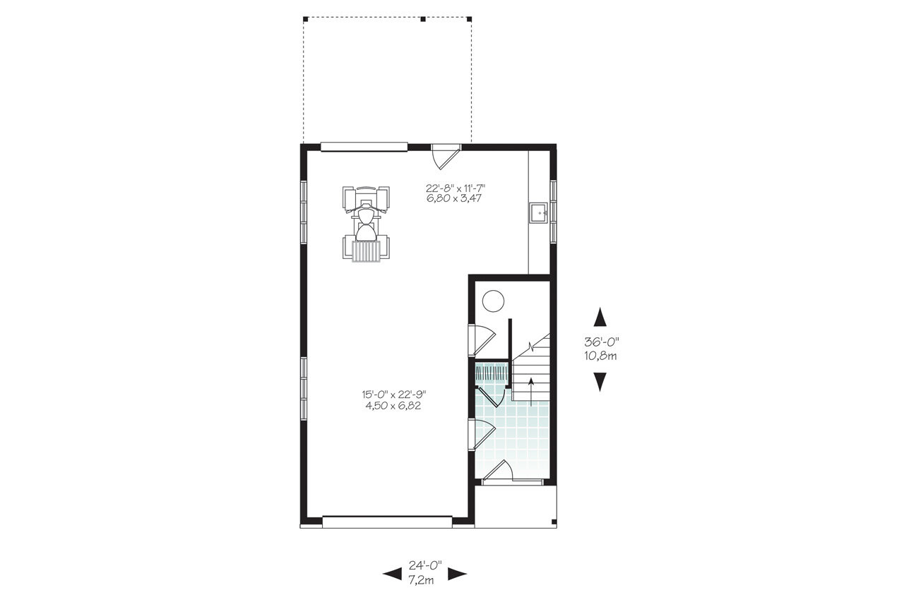 Contemporary House Plan - Mercer 73927 - 1st Floor Plan
