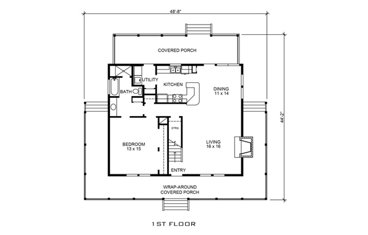 Country House Plan - Amarillo 73986 - 1st Floor Plan