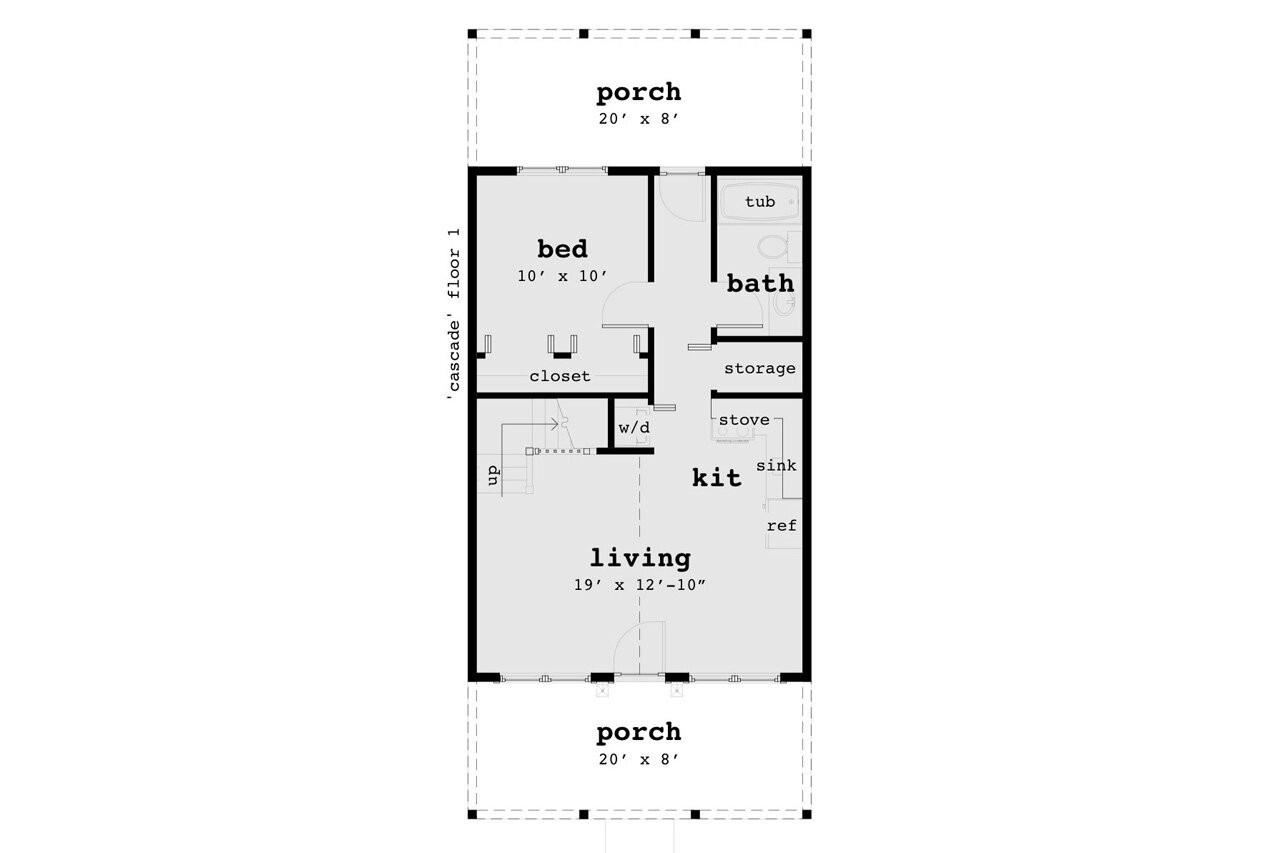 Cottage House Plan - Cascade 74090 - 1st Floor Plan