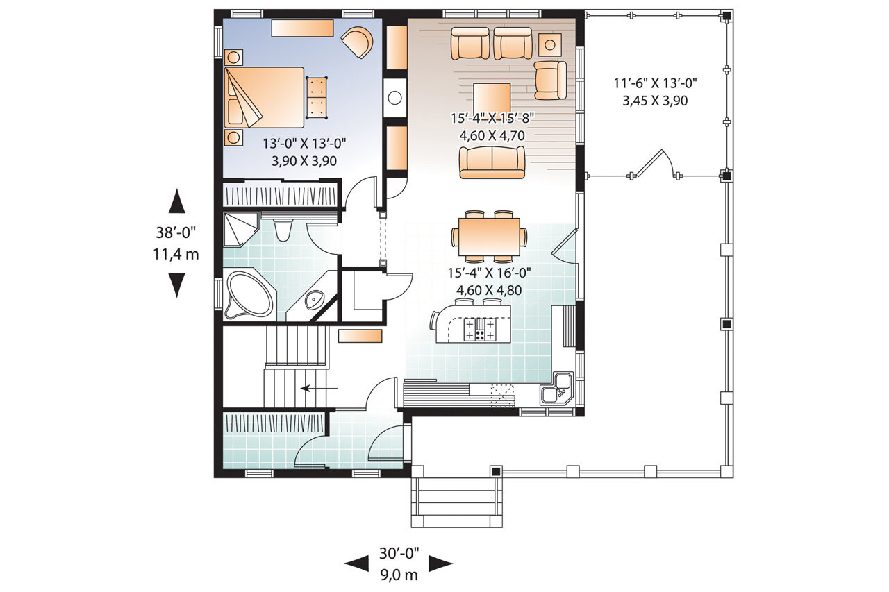 Country House Plan - The Gallagher 74256 - 1st Floor Plan