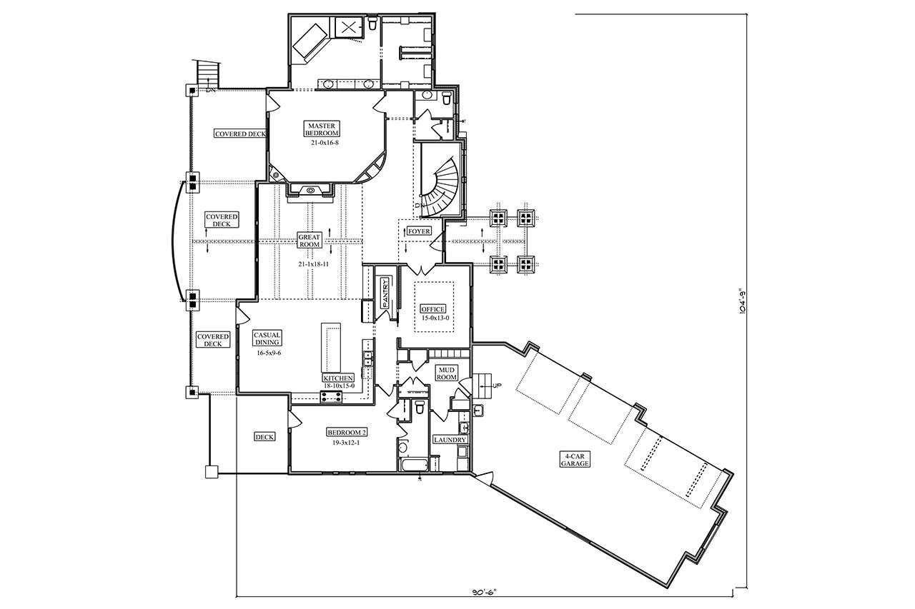 Craftsman House Plan - Maple Valley 74609 - 1st Floor Plan