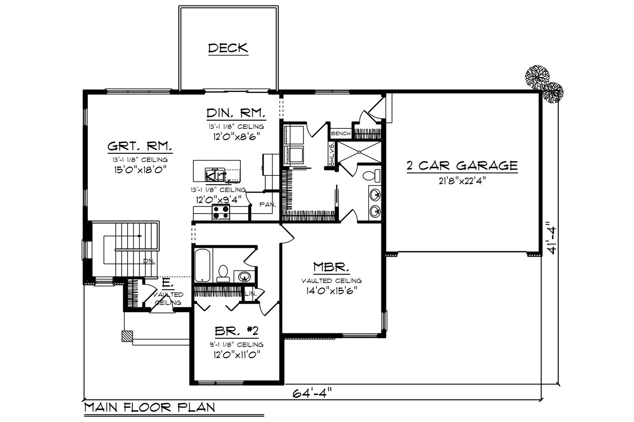 Modern House Plan - 74840 - 1st Floor Plan