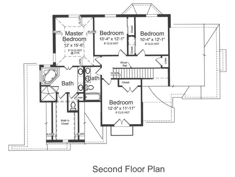 Secondary Image - European House Plan - The Chapel Hill II 74866 - 2nd Floor Plan