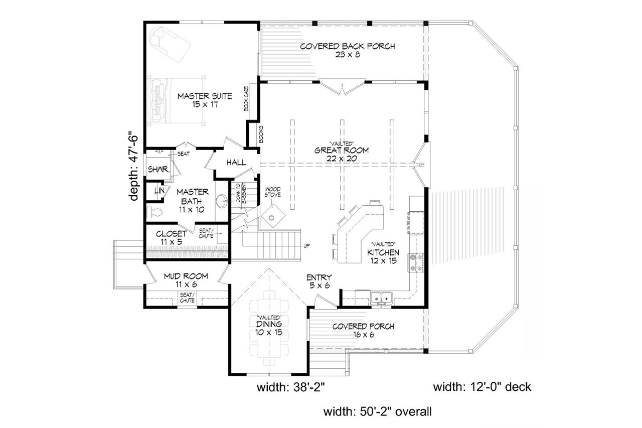 Cottage House Plan - 74918 - 1st Floor Plan