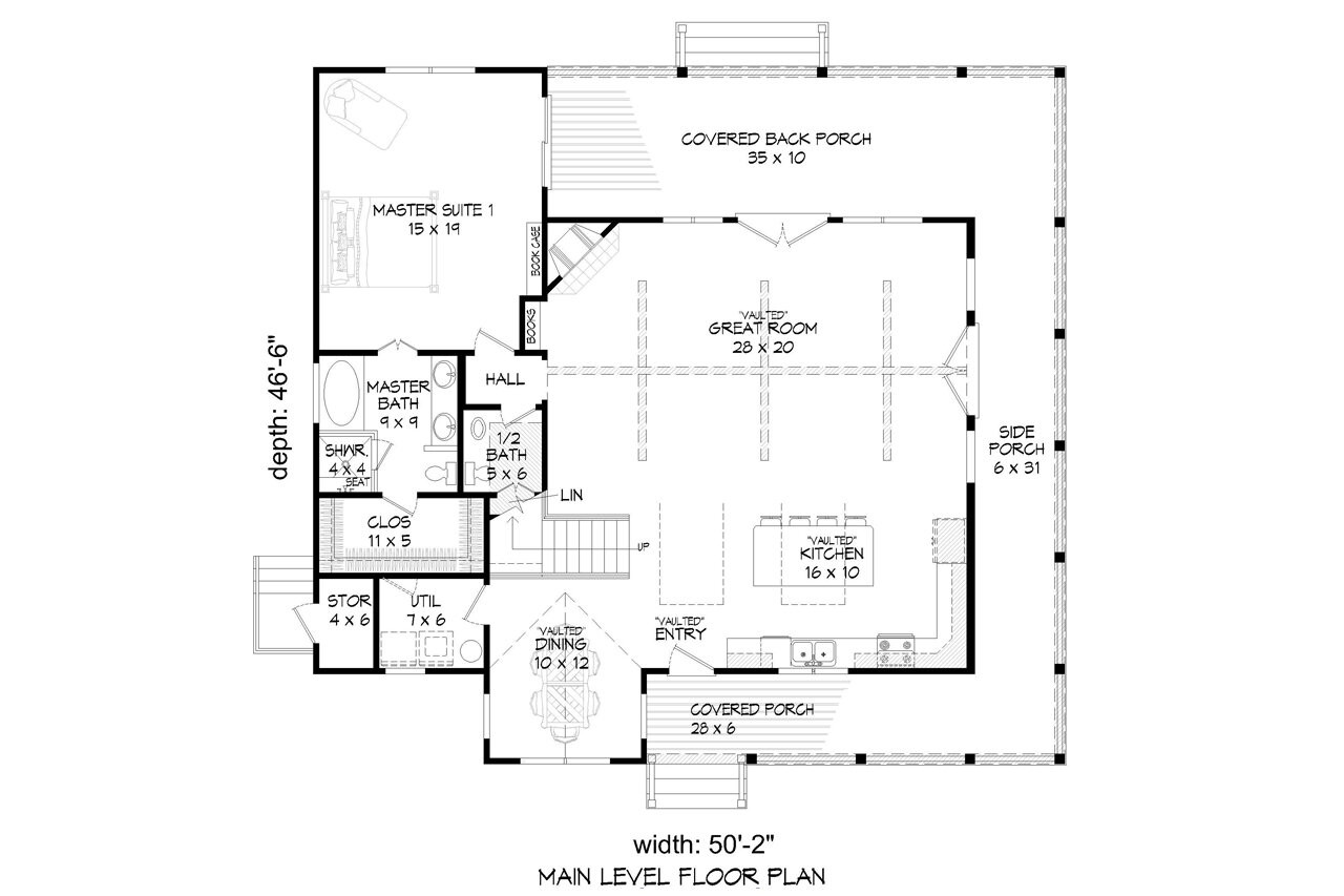 Farmhouse House Plan - Osprey Pointe 74950 - 1st Floor Plan